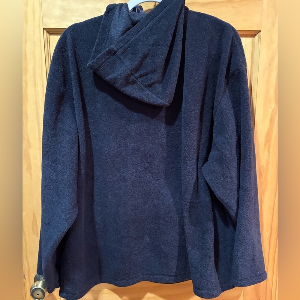 Disney Mickey Mouse Navy Blue Quarter Zip Hooded Fleece Kangaroo Sweatshirt XL - Picture 3 of 8